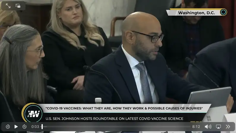 video overlay image of aaron siri testifying at us senate roundtable