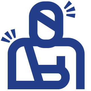 vaccine-injury icon of injured person, used to represent vaccine injury practice