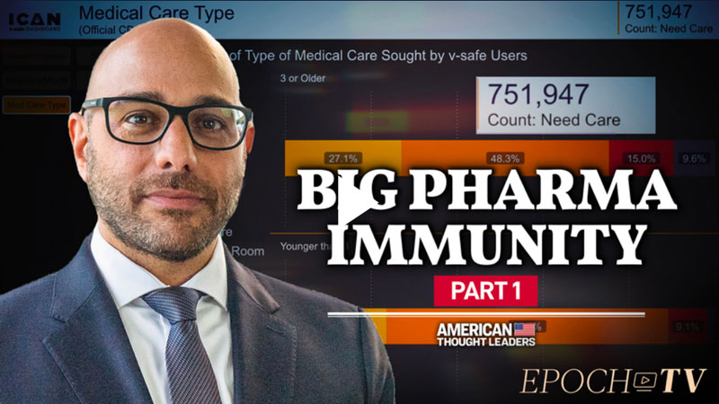 image of video overlay from epoch tv's american thought leaders episode on big pharma immunity