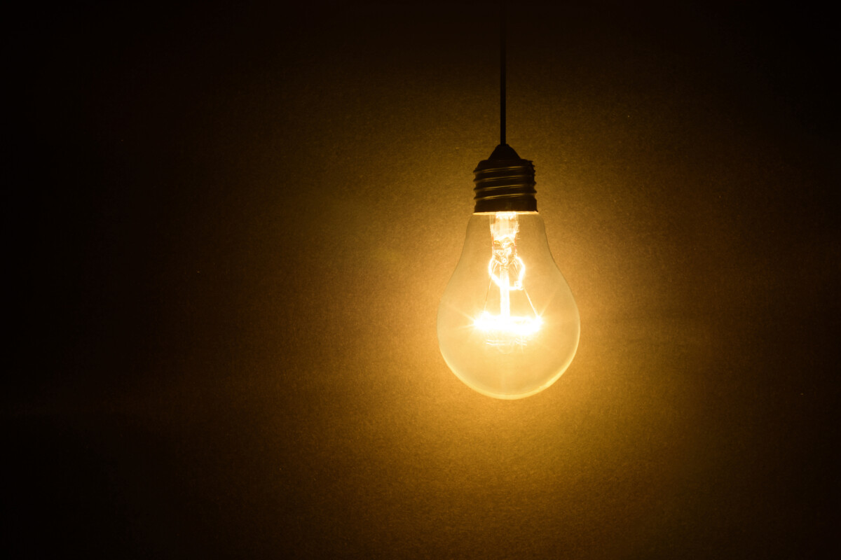 glowing light bulb