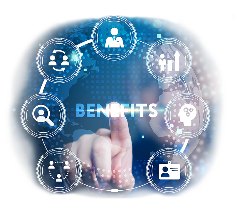 image of benefits icons on touch screen