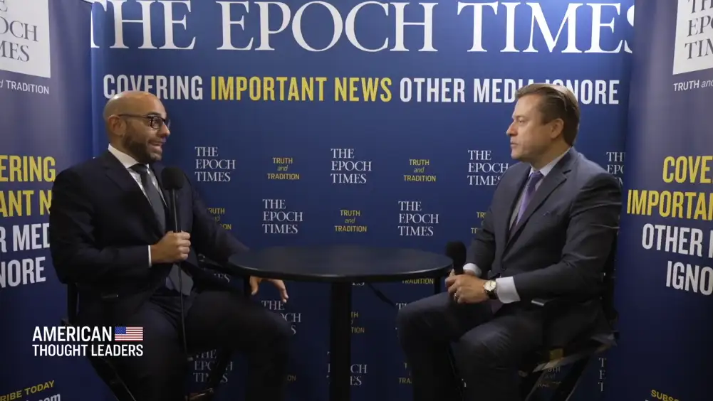 video overlay image of aaron siri on american thought leaders