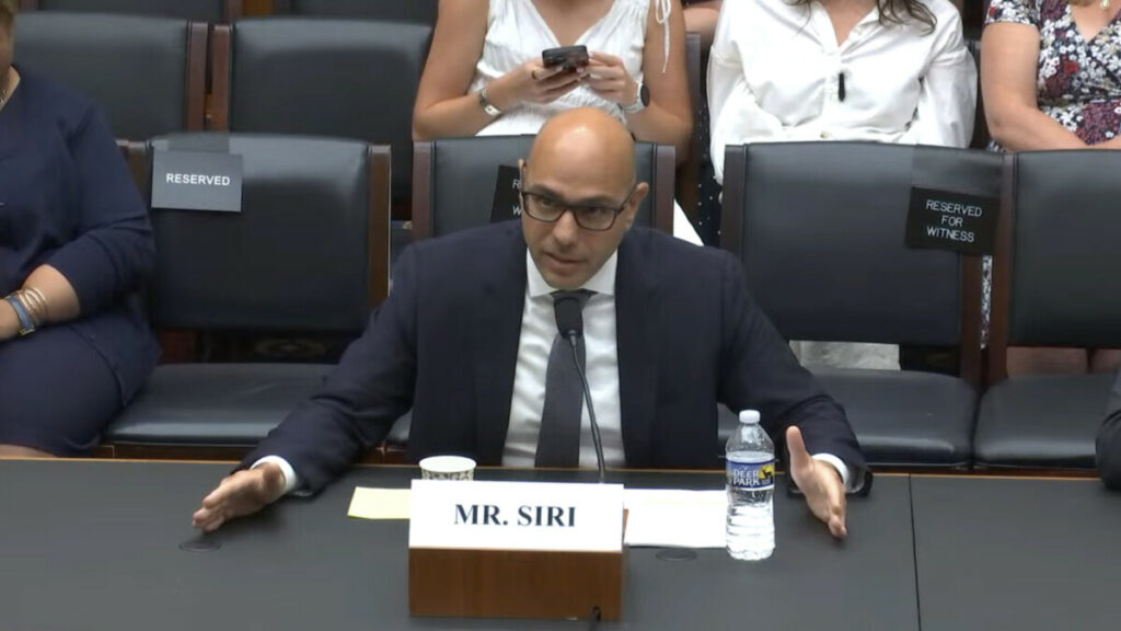image of aaron siri testifying as witness before congress