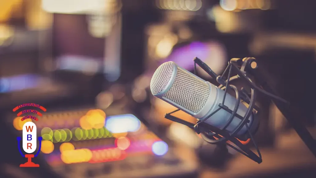 image of radio studio with wendy bell logo used for interview with aaron siri discussing the fda and pfizer