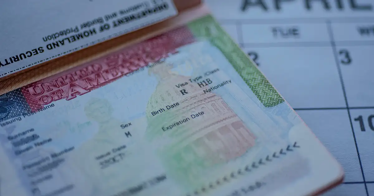 image of an h1b visa