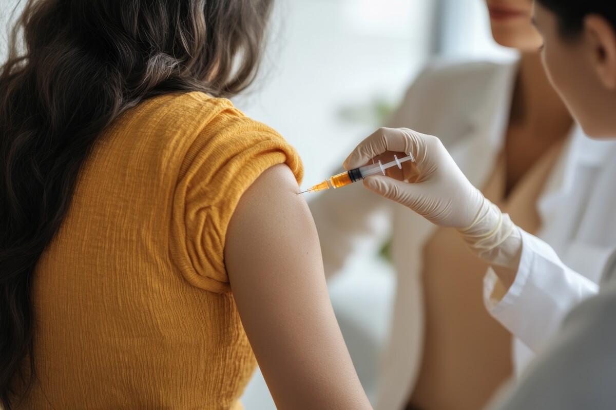 woman getting a vaccine