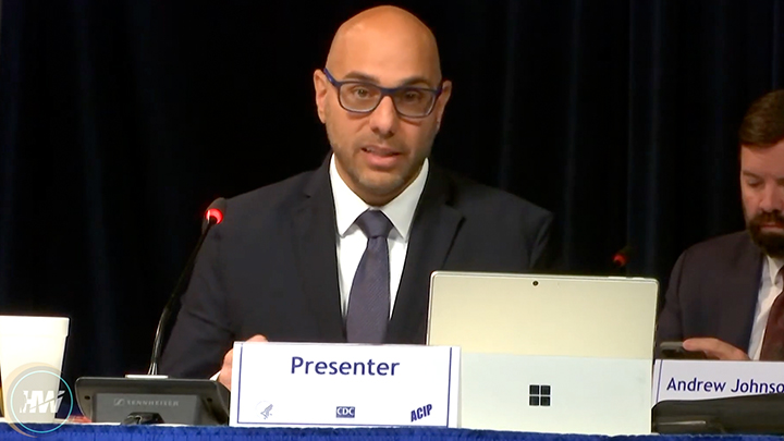 image of aaron siri presenting at cdc's acip