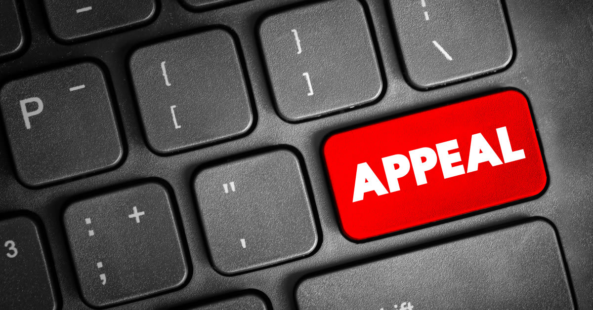 Keyboard key labeled “Appeal,” symbolizing the process of appealing a vaccine injury claim decision