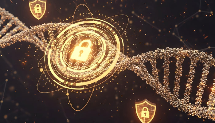 background image of a a dna strand with a lock on it representing GIPA