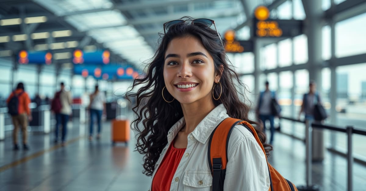 A traveler standing in an airport terminal, reflecting immigration travel and entry matters assisted by immigration attorneys.