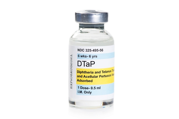 DTaP vaccine vial for protection against diphtheria, tetanus, and pertussis