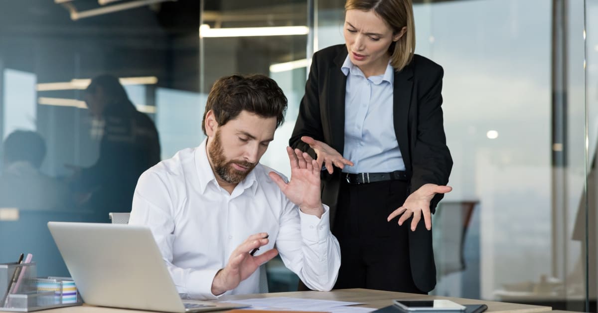 Employee discussing vaccine exemption request with employer in workplace
