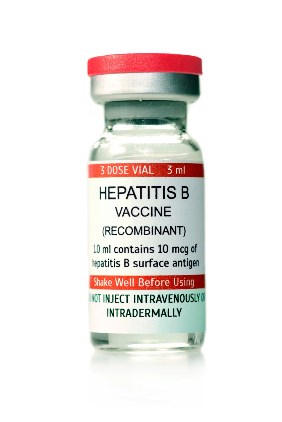 Hepatitis B vaccine vial used for immunization against hepatitis B